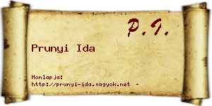 Prunyi Ida névjegykártya